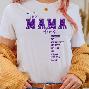 Camiseta Personalizado Faux Sequin Varsity Font a esta mamá