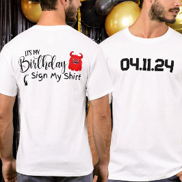 Camiseta Personalizado Fecha es mi Rótulo de cumpleaños mi