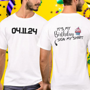 Camiseta Personalizado Fecha es mi Rótulo de cumpleaños mi 