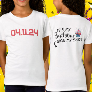 Camiseta Personalizado Fecha es mi Rótulo de cumpleaños mi