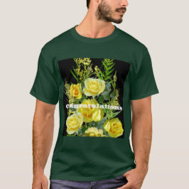 Camiseta Personalizado Felicitaciones Imagen de Flores Amar