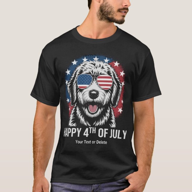 Camiseta Personalizado Feliz 4 de julio - Divertido perro p (Anverso)