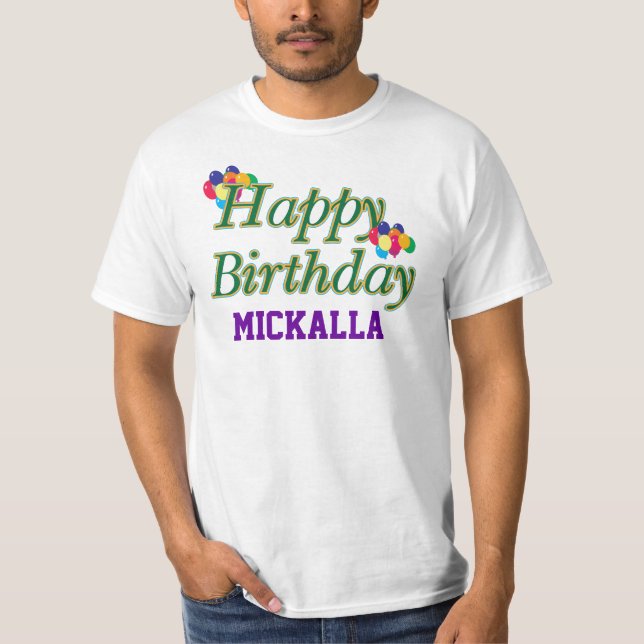 Camiseta Personalizado Feliz cumpleaños Tee Shirt (Anverso)
