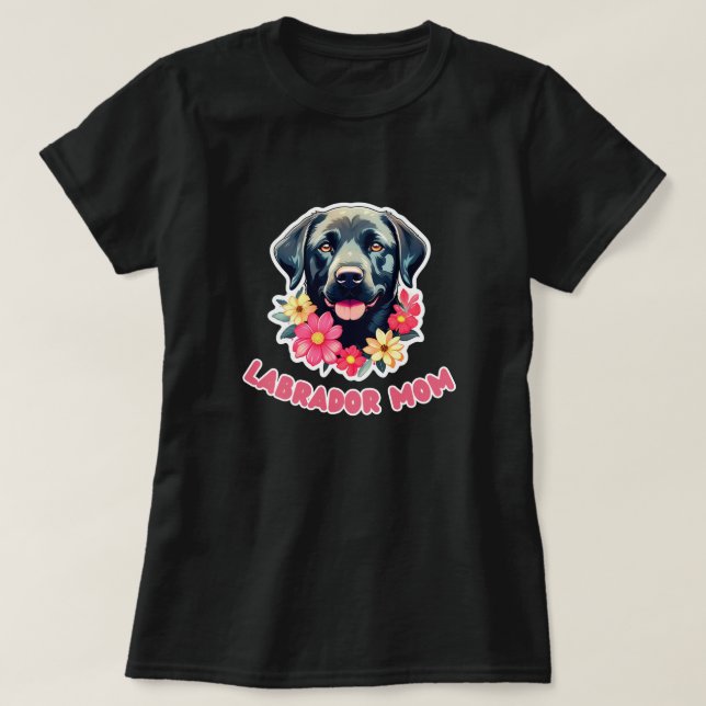 Camiseta Personalizado Floral de Lab Mom (Diseño del anverso)