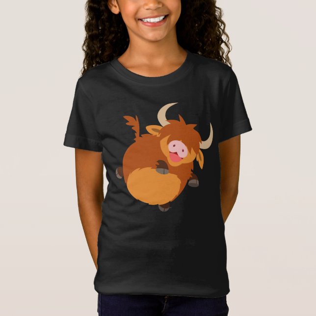 Camiseta Personalizado flotante lindo Highland Cow niños ca (Anverso)
