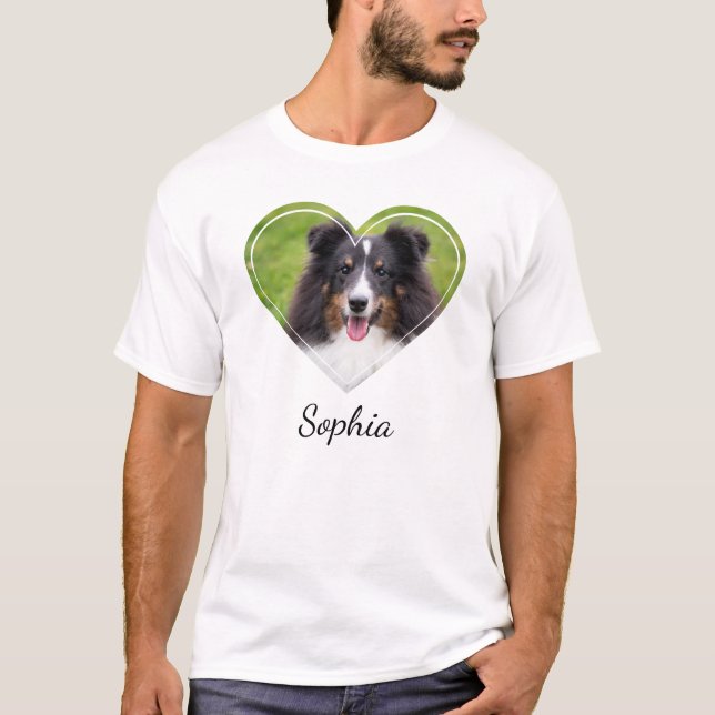 Camiseta Personalizado Forma De Corazón Foto Mascota Con No (Anverso)