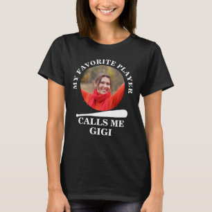Camiseta Personalizado foto con forma de béisbol mi béisbol