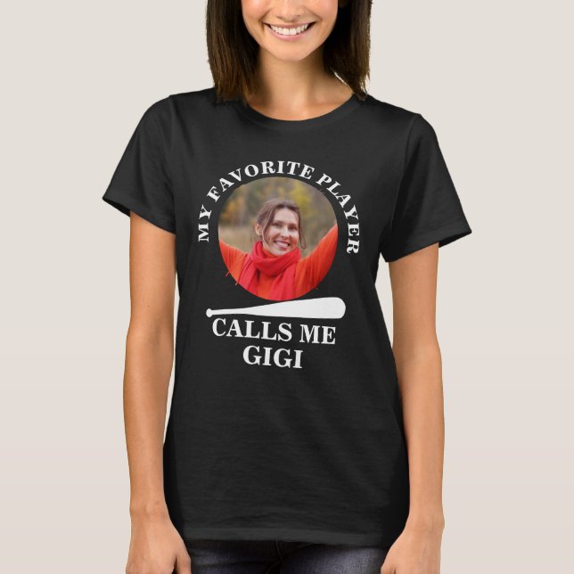 Camiseta Personalizado foto con forma de béisbol mi béisbol (Anverso)