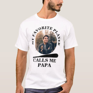 Camiseta Personalizado foto con forma de béisbol mi béisbol