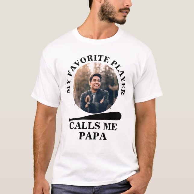 Camiseta Personalizado foto con forma de béisbol mi béisbol (Anverso)