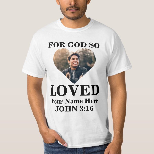 Camiseta Personalizado foto de corazón Biblia cristiana Ver (Anverso)