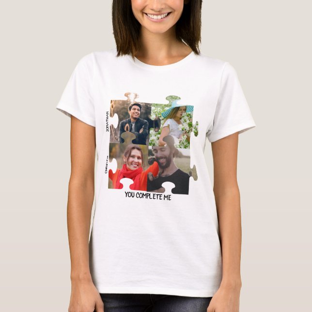 Camiseta Personalizado foto de la pieza del rompecabezas (Anverso)