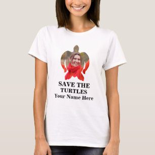 Camiseta Personalizado foto de tortuga marina salva a las t