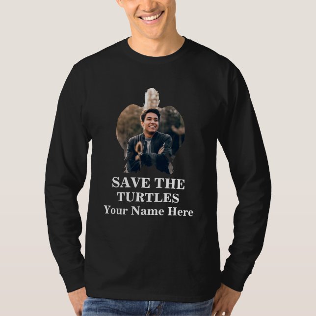 Camiseta Personalizado foto de tortuga marina salva a las t (Anverso)
