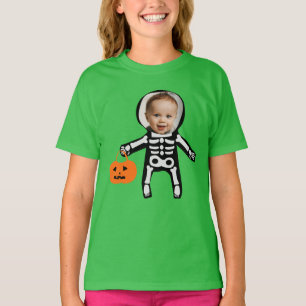 Camiseta Personalizado foto esqueleto truco o tratamiento d