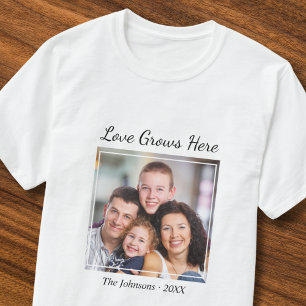 Camiseta Personalizado Foto Familia Nombre Amor Creció Aquí
