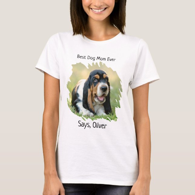Camiseta Personalizado Foto Mejor Mamá Perro (Anverso)
