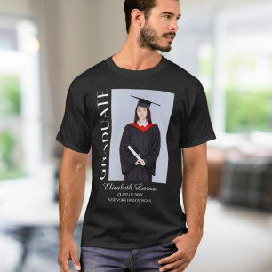 Camiseta Personalizado Foto Moderno Elegante Graduación Sen