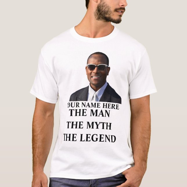 Camiseta Personalizado foto nombre el hombre el mito la ley (Anverso)