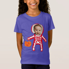 Camiseta Personalizado foto truco de esqueleto de Halloween
