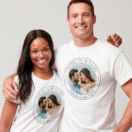 Camiseta Personalizado Foto y año Boda parejas de aniversar