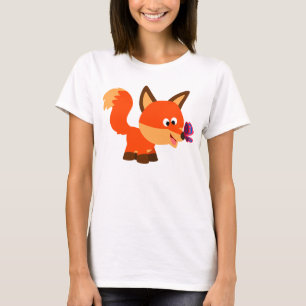 Camiseta Personalizado Fox Y Mariposa