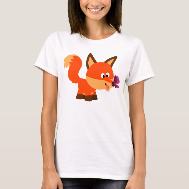 Camiseta Personalizado Fox Y Mariposa (Anverso)