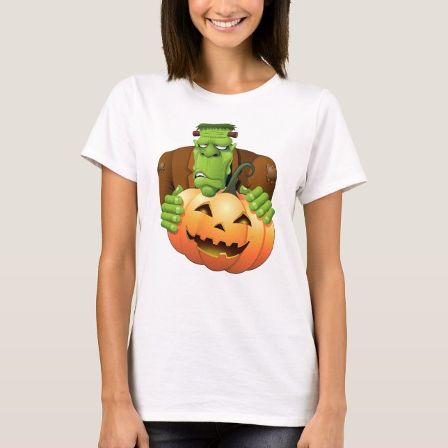 Camiseta Personalizado Frankenstein con Calabaza (Anverso)