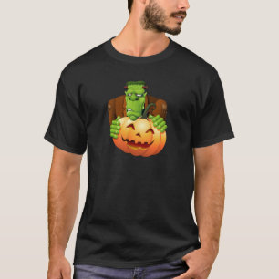 Camiseta Personalizado Frankenstein con Calabaza