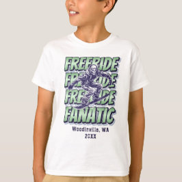 Camiseta Personalizado Freeride Snowboarding Nombre de la f