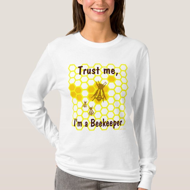 Camiseta Personalizado Funny Beekeeper Honeycomb Art Tee (Anverso)