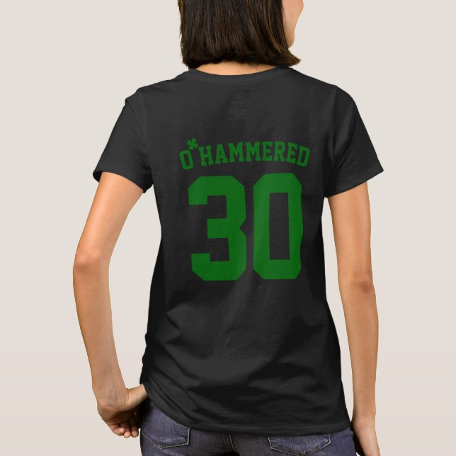 Camiseta Personalizado Funny O Hammered Clover St Patrick's (Reverso)