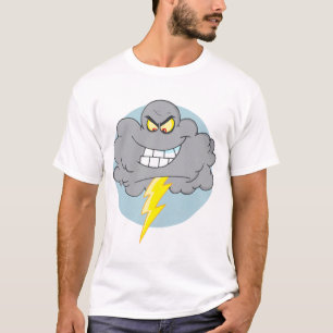 Camiseta Personalizado furioso Nube Negra con Rayo
