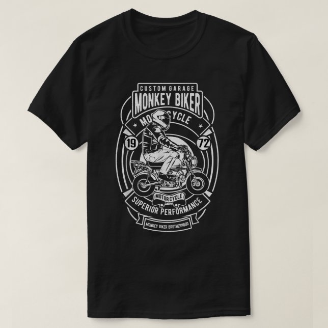 Camiseta Personalizado Garage Monkey Biker  (Diseño del anverso)