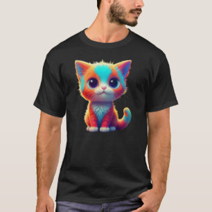 Camiseta Personalizado gatito de color arcoiris