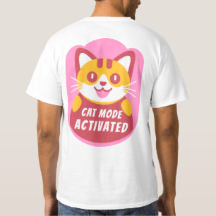 Camiseta Personalizado gatito de tabla divertida activado e