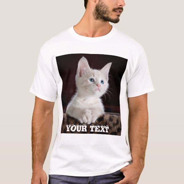 Camiseta Personalizado Gato. Agregar foto y texto.Personali (Anverso)