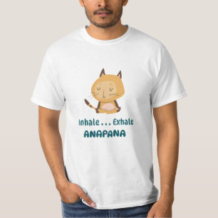 Camiseta Personalizado Gato Anapana Meditación Exhale Inhal