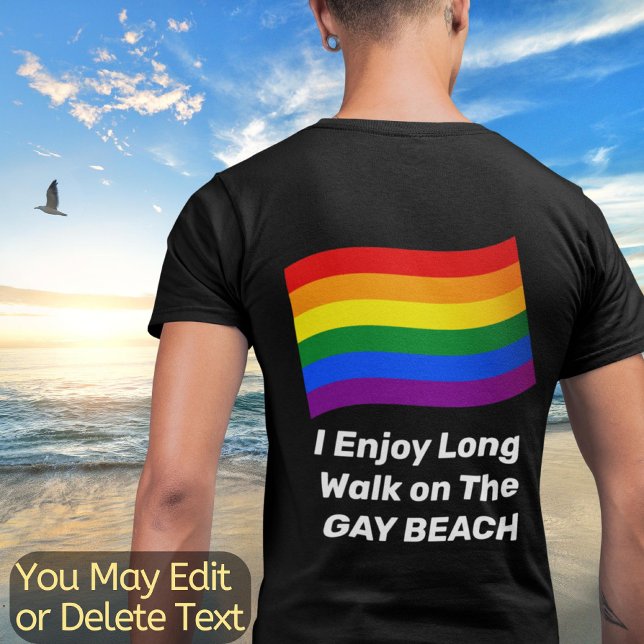 Camiseta Personalizado gay Texto Bandera arco iris Bandera  (Subido por el creador)