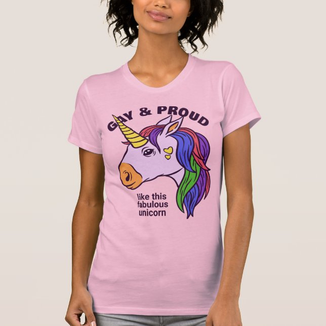Camiseta personalizado Gay Unicorn (Anverso)