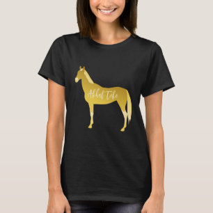 Camiseta Personalizado Gold Akhal Teke Minimal Cutout Silho
