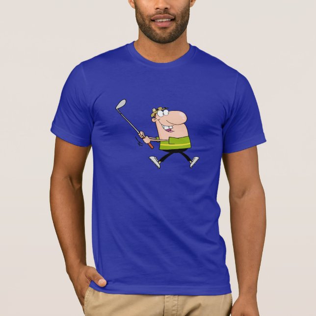 Camiseta Personalizado Golfer; Azul (Anverso)