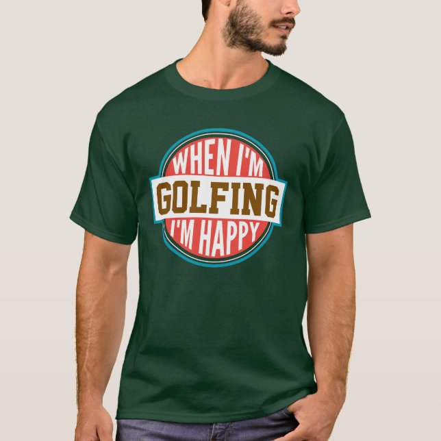 Camiseta Personalizado Golfing Lover Blanco Texto Círculo R (Anverso)