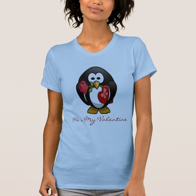 Camiseta Personalizado gracioso de Penguin El día de San Va (Anverso)