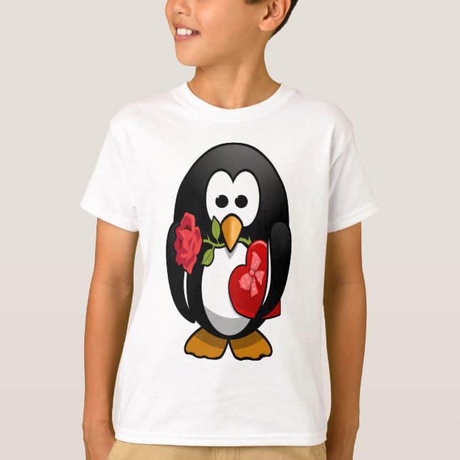 Camiseta Personalizado gracioso de Penguin El día de San Va (Anverso)