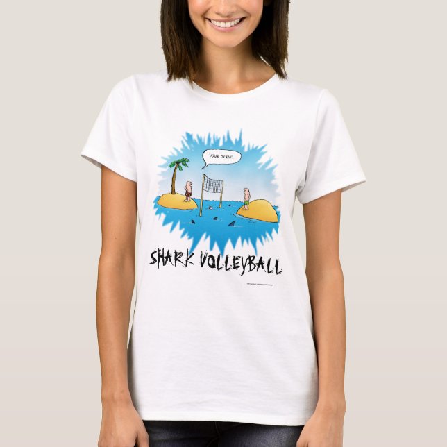 Camiseta Personalizado gracioso de voleibol de tiburones (Anverso)