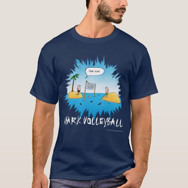 Camiseta Personalizado gracioso de voleibol de tiburones (Anverso)