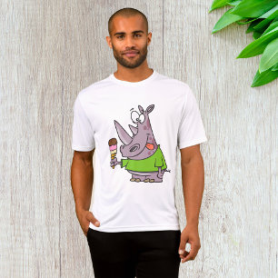 Camiseta Personalizado gracioso rinoceronte comiendo helado