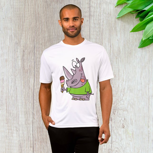 Camiseta Personalizado gracioso rinoceronte comiendo helado (Subido por el creador)