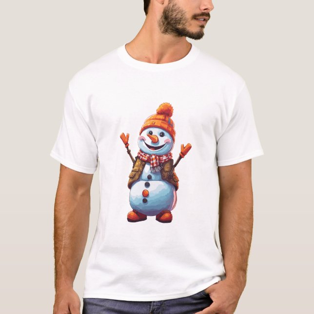 Camiseta Personalizado gracioso Snowman (Anverso)